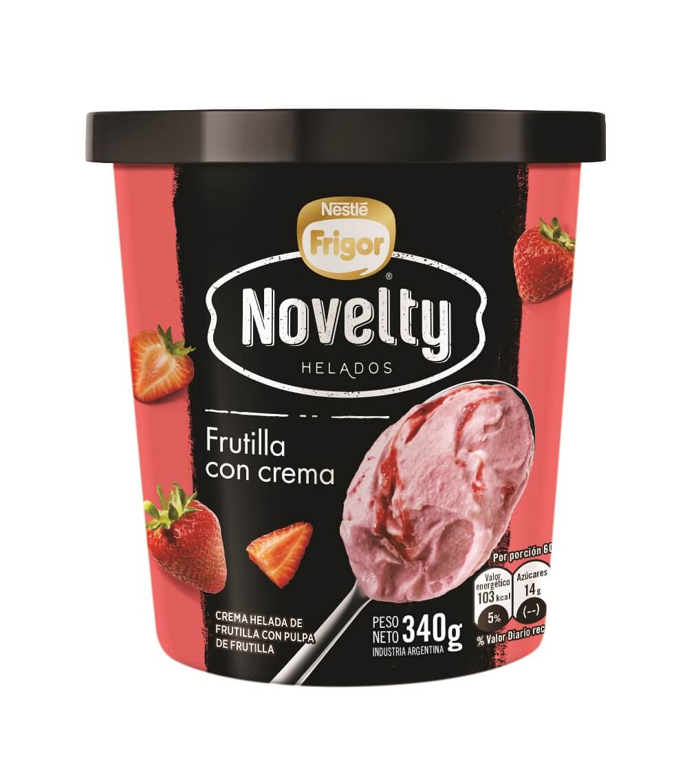 Lata Novelty sabor frutilla con crema