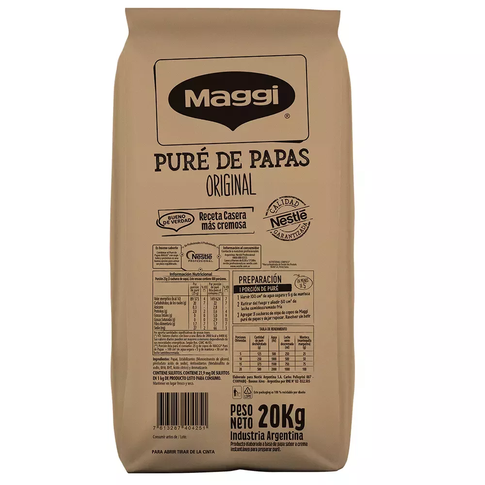 MAGGI Puré de papas 20 KG