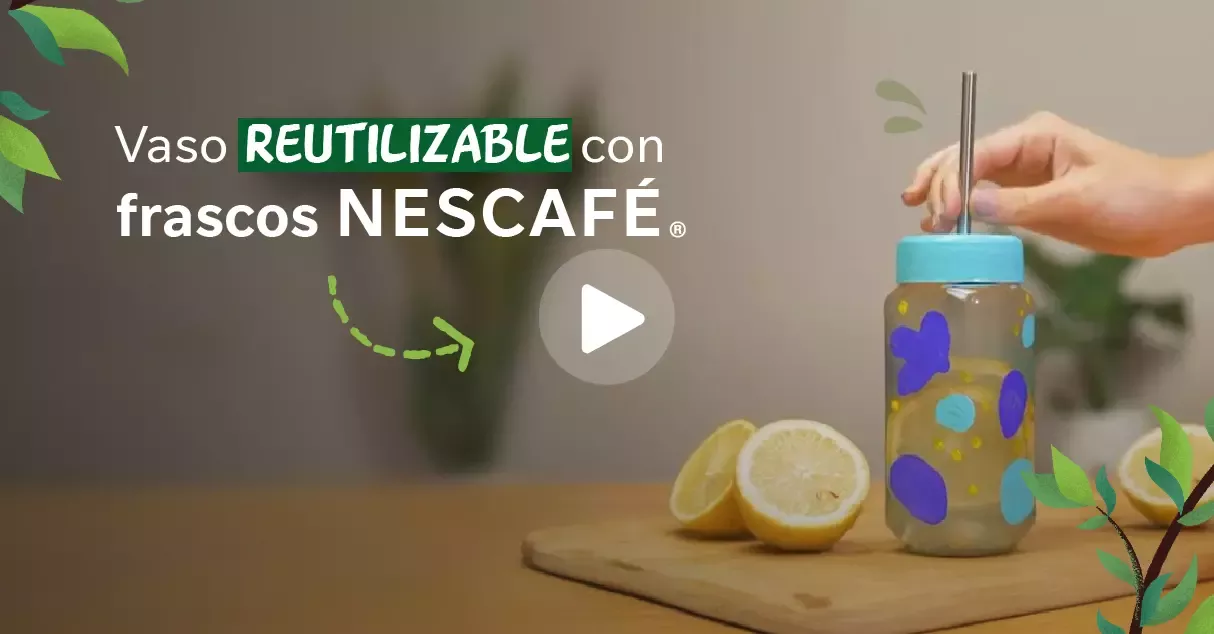vaso reutilizable con frasco